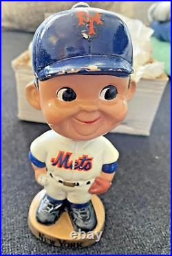 Vintage 1960s New York Mets Baseball Bobblehead Sports Specialties Original Box