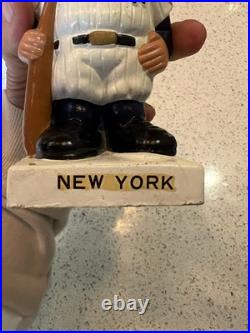 Vintage 1960s New York Yankees Baseball Player Team Mascot Bobblehead White Base