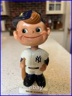 Vintage 1960s New York Yankees Baseball Player Team Mascot Bobblehead White Base
