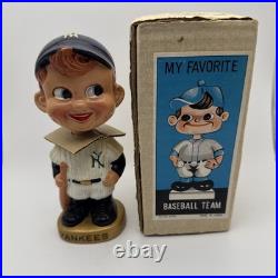Vintage 1960s New York Yankees Bobblehead + Original Box RARE Sports Specialties