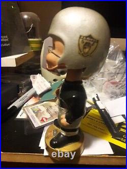 Vintage 1960s Oakland Raiders Bobblehead Gold Base Japan 67 (Crack)