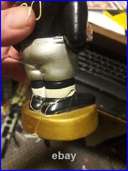 Vintage 1960s Oakland Raiders Bobblehead Gold Base Japan 67 (Crack)