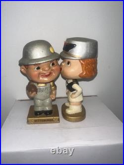 Vintage 1960s Pittsburgh Steelers Kissing Pair Bobblehead Nodder