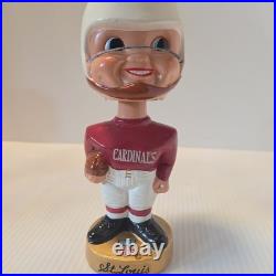 Vintage 1960s Pro-Novelty St. Louis Cardinals NFL Bobblehead Nodder Gold Base
