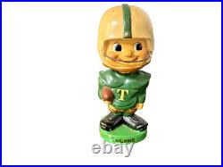 Vintage 1960s TULANE Green Wave Football Toes Up Player Green Base Bobblehead