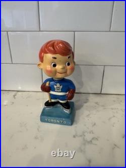 Vintage 1960s Toronto Maple Leafs Bobblehead Nodder Mid Sized High Skates