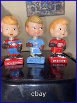 Vintage 1960s nhl bobble head lot. Maple Leafs, Red Wings, Montreal Canadians