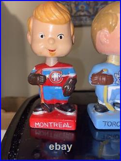 Vintage 1960s nhl bobble head lot. Maple Leafs, Red Wings, Montreal Canadians