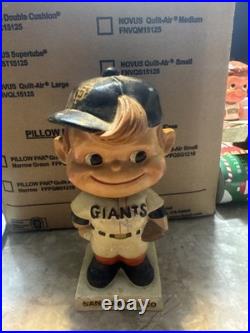 Vintage 1961 White square Base Paper Mache Nodder Bobblehead San Francisco Giant