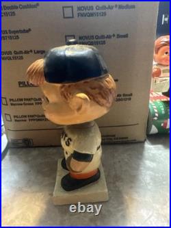 Vintage 1961 White square Base Paper Mache Nodder Bobblehead San Francisco Giant