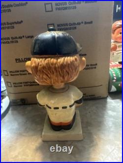 Vintage 1961 White square Base Paper Mache Nodder Bobblehead San Francisco Giant