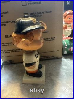 Vintage 1961 White square Base Paper Mache Nodder Bobblehead San Francisco Giant