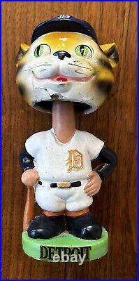 Vintage 1962 Detroit Tigers Bobblehead Japan Tiger Face Paws Green Base (VG)
