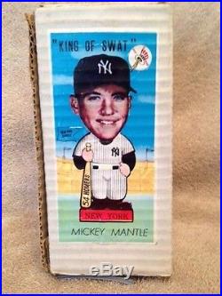 Vintage 1962 Mickey Mantle Bobblehead Nodder Bobbin New York Yankees withBox Rare Vintage 1962 Mickey Mantle Bobblehead Nodder Bobbin New York Yankees withBox Rare