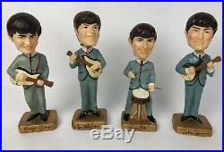 Vintage 1964 The Beatles Bobb'n Head Nodder Bobblehead Dolls Car Mascot Set Of 4