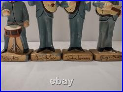 Vintage 1964 limit edition Beatles bobbleheads Car Mascot Set. All members. 8