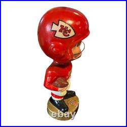 Vintage 1965 Kansas City Chiefs AFL Ear Pad Football Bobblehead Nodder Early