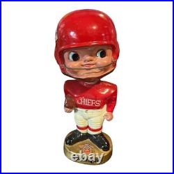 Vintage 1965 Kansas City Chiefs AFL Ear Pad Football Bobblehead Nodder Early