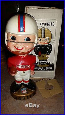 Vintage 1967 Boston Patriots Gold Base Bobble Head Nodder WithBox JAPAN Vintage 1967 Boston Patriots Gold Base Bobble Head Nodder WithBox JAPAN