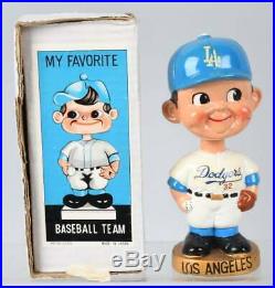 Vintage 1967 Los Angeles Dodgers Bobblehead Nodder #32 Gold Base Japan with Box NM