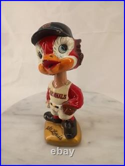 Vintage 1967 St Louis Cardinals Fred Bird Bobblehead Paper Mache Paint Chips