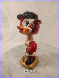 Vintage 1967 St Louis Cardinals Fred Bird Bobblehead Paper Mache Paint Chips