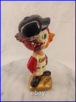 Vintage 1967 St Louis Cardinals Fred Bird Bobblehead Paper Mache Paint Chips