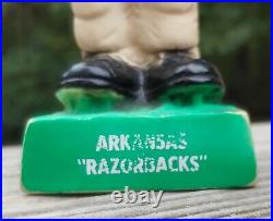 Vintage 1968 Arkansas Razorbacks Bobblehead Moro Rubber Football Hogs