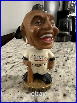 Vintage 1968 Atlanta Braves Nodding Bobblehead with bat Black Base See Photos