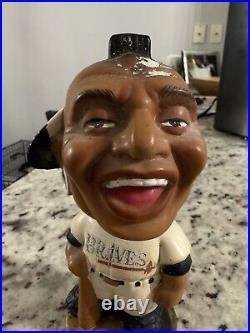 Vintage 1968 Atlanta Braves Nodding Bobblehead with bat Black Base See Photos