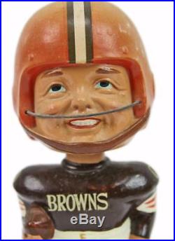 Vintage 1968 NFL Football Cleveland Browns Gold Base Bobble Head Nodder Doll
