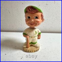 Vintage 1968 Oakland Athletics White Uniform Japan Made Baseball Bobblehead