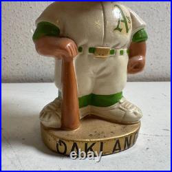 Vintage 1968 Oakland Athletics White Uniform Japan Made Baseball Bobblehead