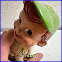 Vintage 1968 Oakland Athletics White Uniform Japan Made Baseball Bobblehead