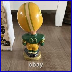 Vintage 1968 Sports Specialties Green Bay Packers Bobble Head Gold Base With Box