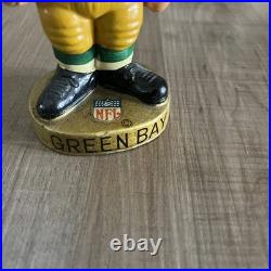 Vintage 1968 Sports Specialties Green Bay Packers Bobble Head Gold Base With Box