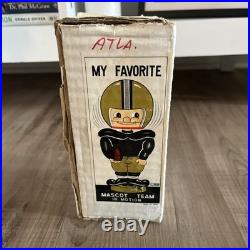 Vintage 1968 Sports Specialties Green Bay Packers Bobble Head Gold Base With Box