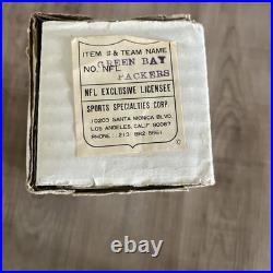 Vintage 1968 Sports Specialties Green Bay Packers Bobble Head Gold Base With Box
