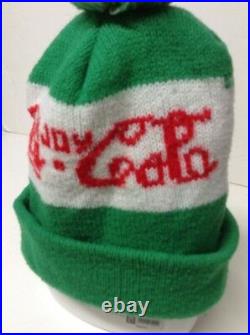 Vintage 1970's Baltimore Clippers Hockey Enjoy Coca-Cola Knit Winter Hat Green
