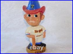 Vintage 1970's Texas Rangers Gold Round Base Nodder Bobblehead