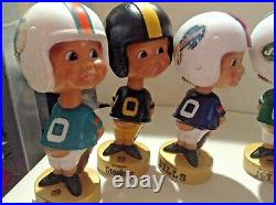 Vintage 1975 LOT OF 5 NFL Bobblehead Nodder Plastic DollS MIAMI NY PITTSBURGH
