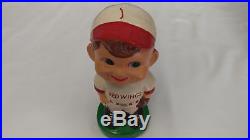 Vintage 1980's Tiawan Rochester Red Wings Green Base Bobblehead Rare