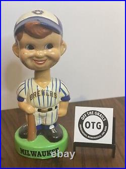Vintage 1980s Milwaukee Brewers Nodder Bobblehead Green Base