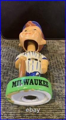 Vintage 1980s Milwaukee Brewers Nodder Bobblehead Green Base