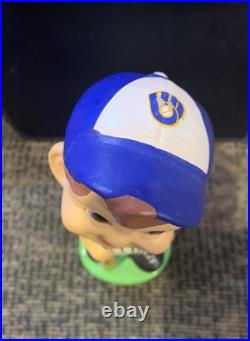 Vintage 1980s Milwaukee Brewers Nodder Bobblehead Green Base