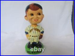 Vintage 1980s Milwaukee Brewers Nodder Bobblehead Striped Uniform Rare Pose