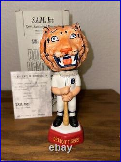 Vintage 1998 Paws Mascot SAM Bobblehead NEW 1/3000 Detroit Tigers Comerica Cobb