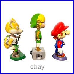 Vintage 2002 Nintendo GameCube Bobblehead Lot (3) Mario Zelda Wind Waker StarFox