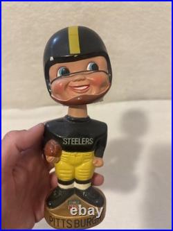 Vintage 60's Sports Specialties Pittsburgh Steelers Gold Based Bobblehead