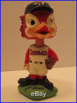 Vintage 60's St. Louis Cardinals Red Bird Mascot Bobble Head Green Base Japan